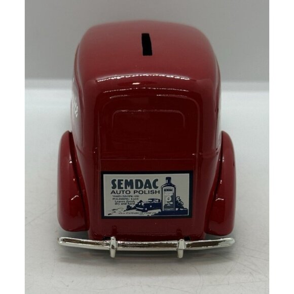 Vtg Amoco Standard Oil 1940 Ford Panel Van Red Bank Diecast #FX5558 with Key Box - Picture 6 of 8